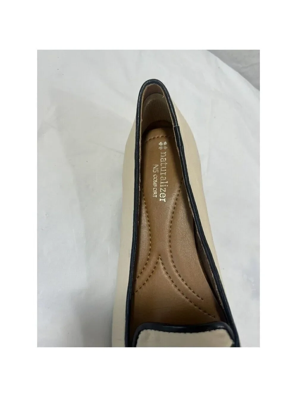 Naturalizer Women's Simone Loafer Flats Slip On Size 7 N Cream Black Striped